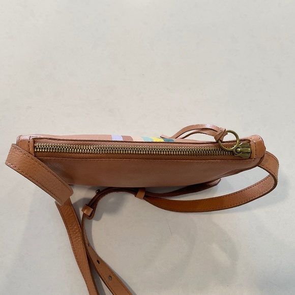 MADEWELL The Simple Crossbody Multi Striped Tan Leather Bag - Picture 5 of 11